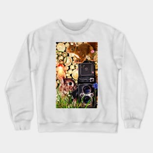 Squirrel and rabbit photographers Crewneck Sweatshirt